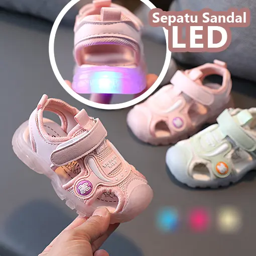 Sepatu Sandal Anak Import Cewek Cowok LED Anti Slip Fashion Terbaru 0
