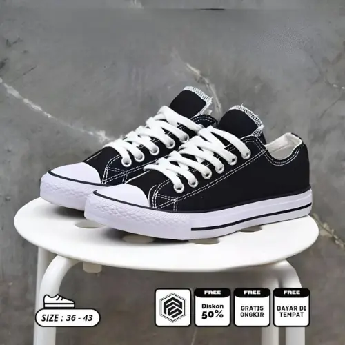 Sepatu All Star Hitam Bot Clasik Pria wanita Size 31-43 COD