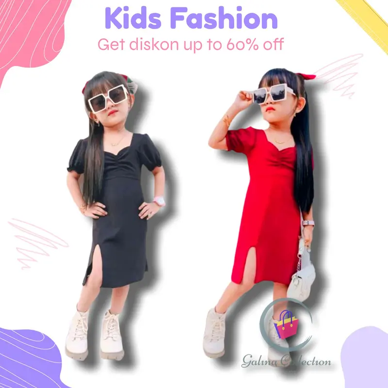 Dress fuji anak perempuan viral, estimasi anak usia 1-5tahun, Dress cringkle fuji anak terbaru 2024 1