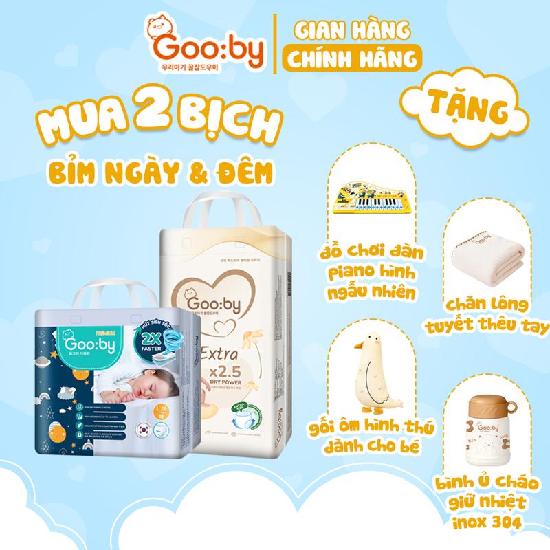 Combo quà 2 Bịch Tã bỉm Gooby Extra và Premium mềm mại siêu thấm hút đủ size cho bé 4-30KG
