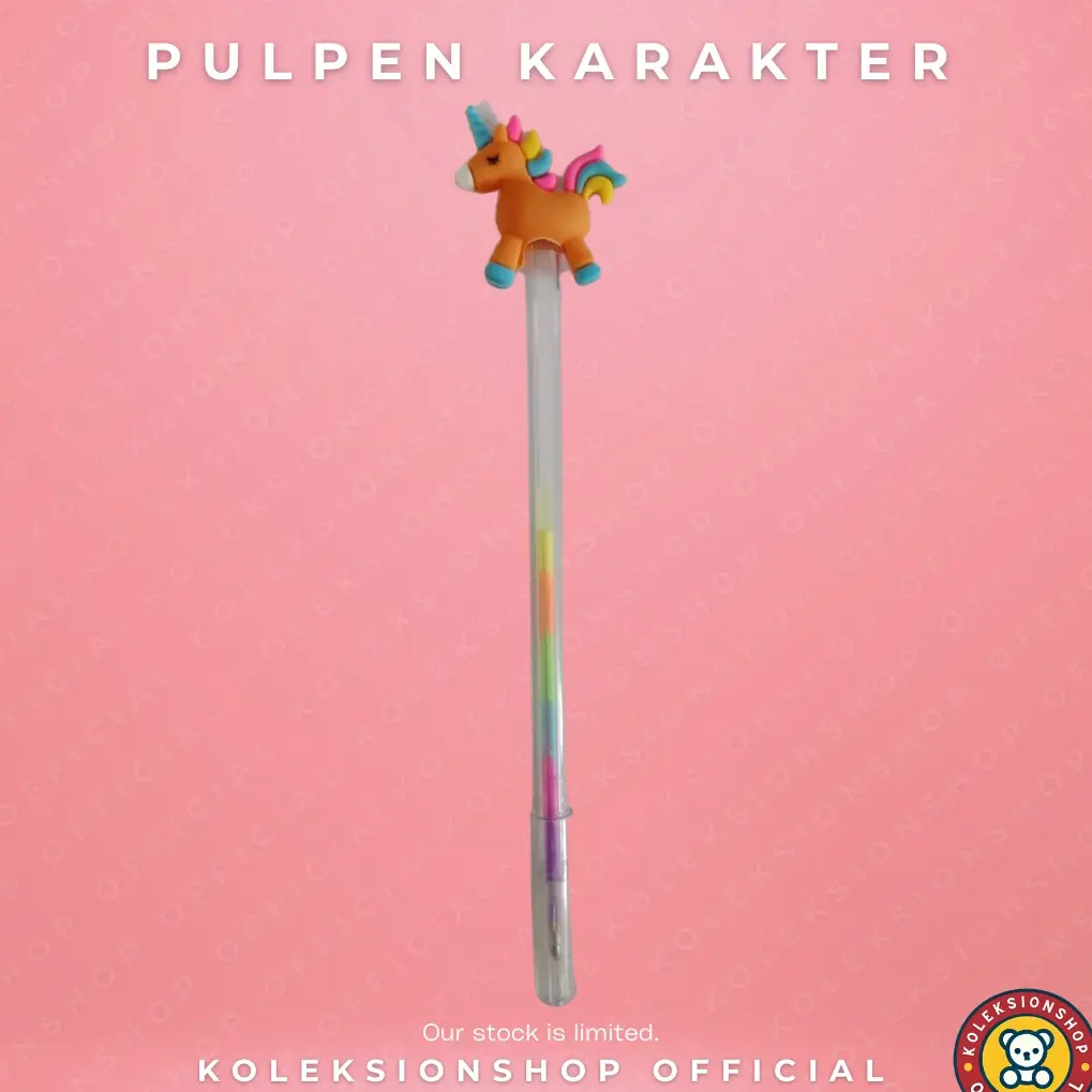Pulpen Gel Karakter Kuda Orange