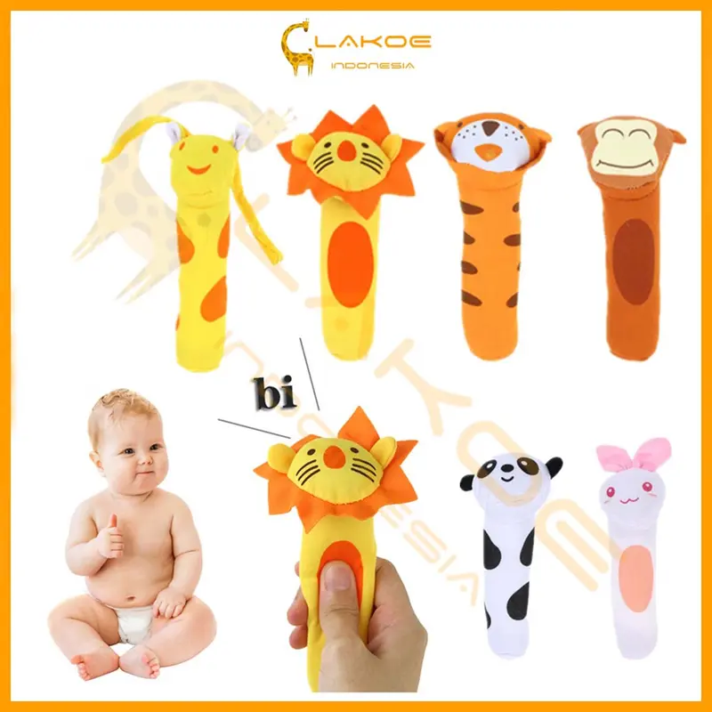 LAKOE Boneka rattle bayi doll toys mainan anak stik hewan animal binatang 0