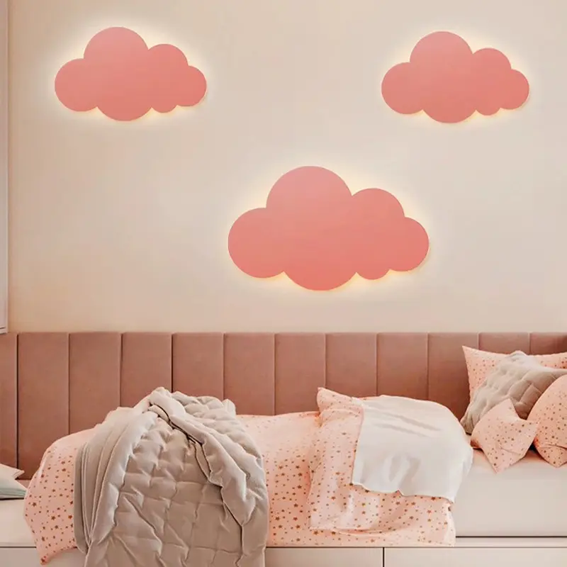 Cloud wall lamp bedroom bedside lamp living room background wall lamp modern simple creative switch children's room wall lamp