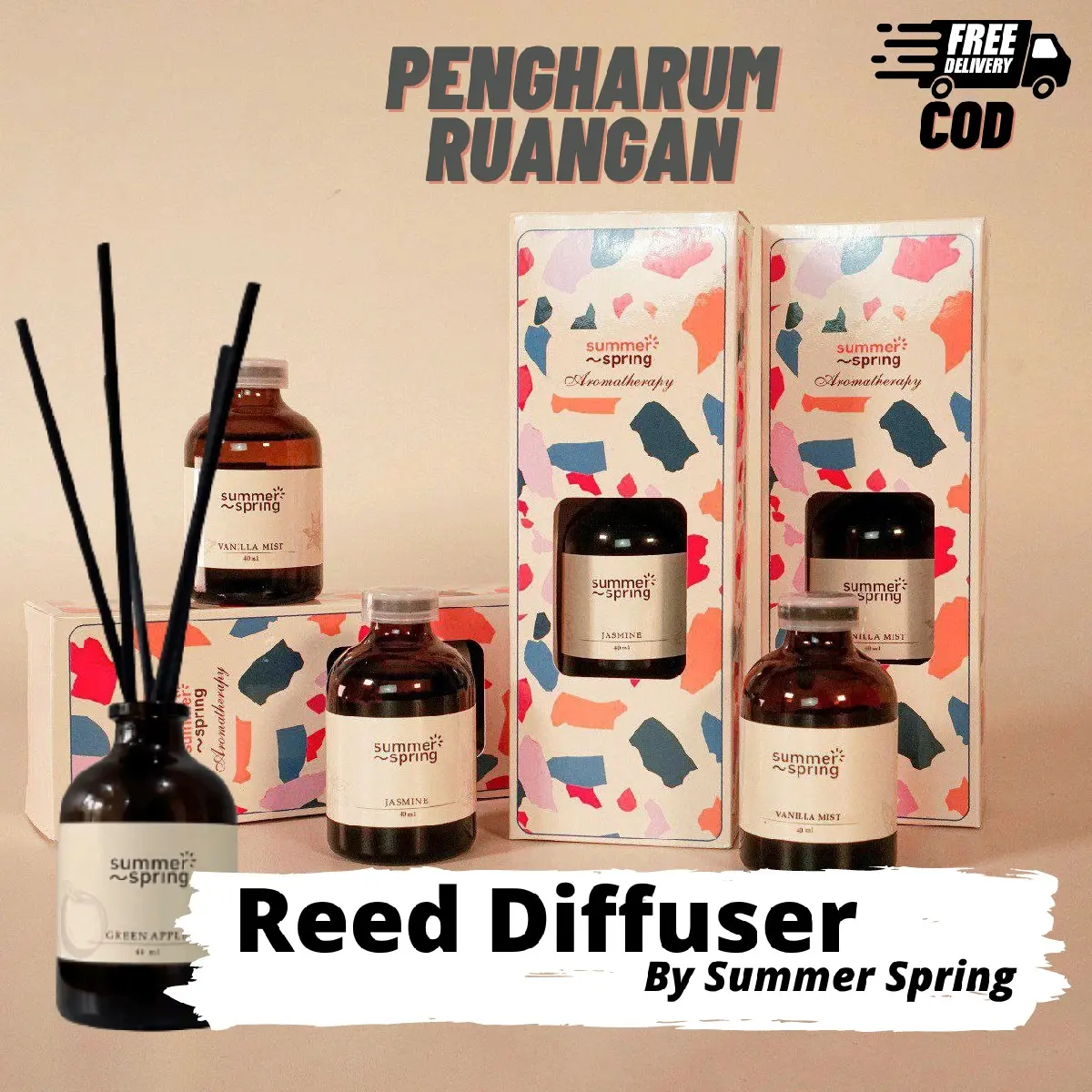 Reed Diffuser Pengharum Ruangan 40ml - Summer Spring