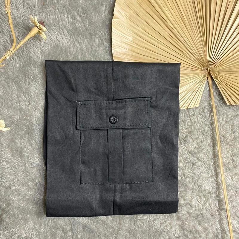 Zena Celana Kulot Cargo Wanita Highwaist Premium Berkancing Rasleting Bahan Twill Combad Premium Kekinian Korean Style pants unsex hitam【cargo】 celanakulot 7