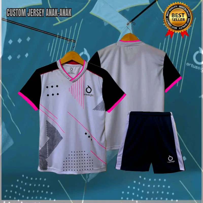 (FREE SABLON NAMA+NOMOR)baju olahraga anak laki-laki/perempuan baju bola Jersey stelan junior 1