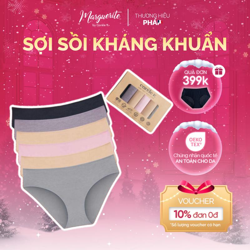 Combo 6 quần lót nữ chất vải sợi sồi Modal tự nhiên mềm mát chuẩn quốc tế OEKO-TEX | Corèle Pháp 02268