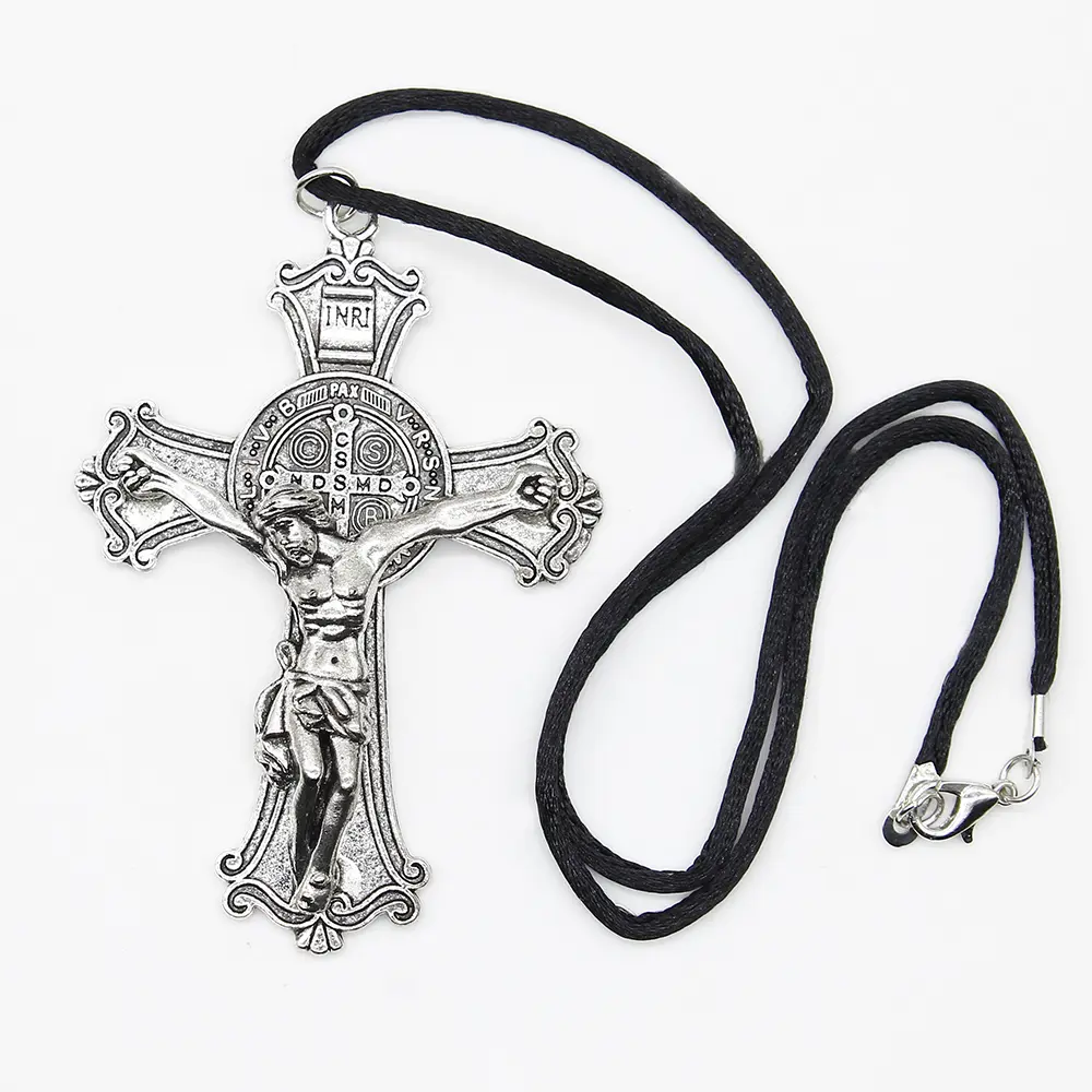 St Benedict Crucifix Alloy Necklace Catholic - Artesano Gifts