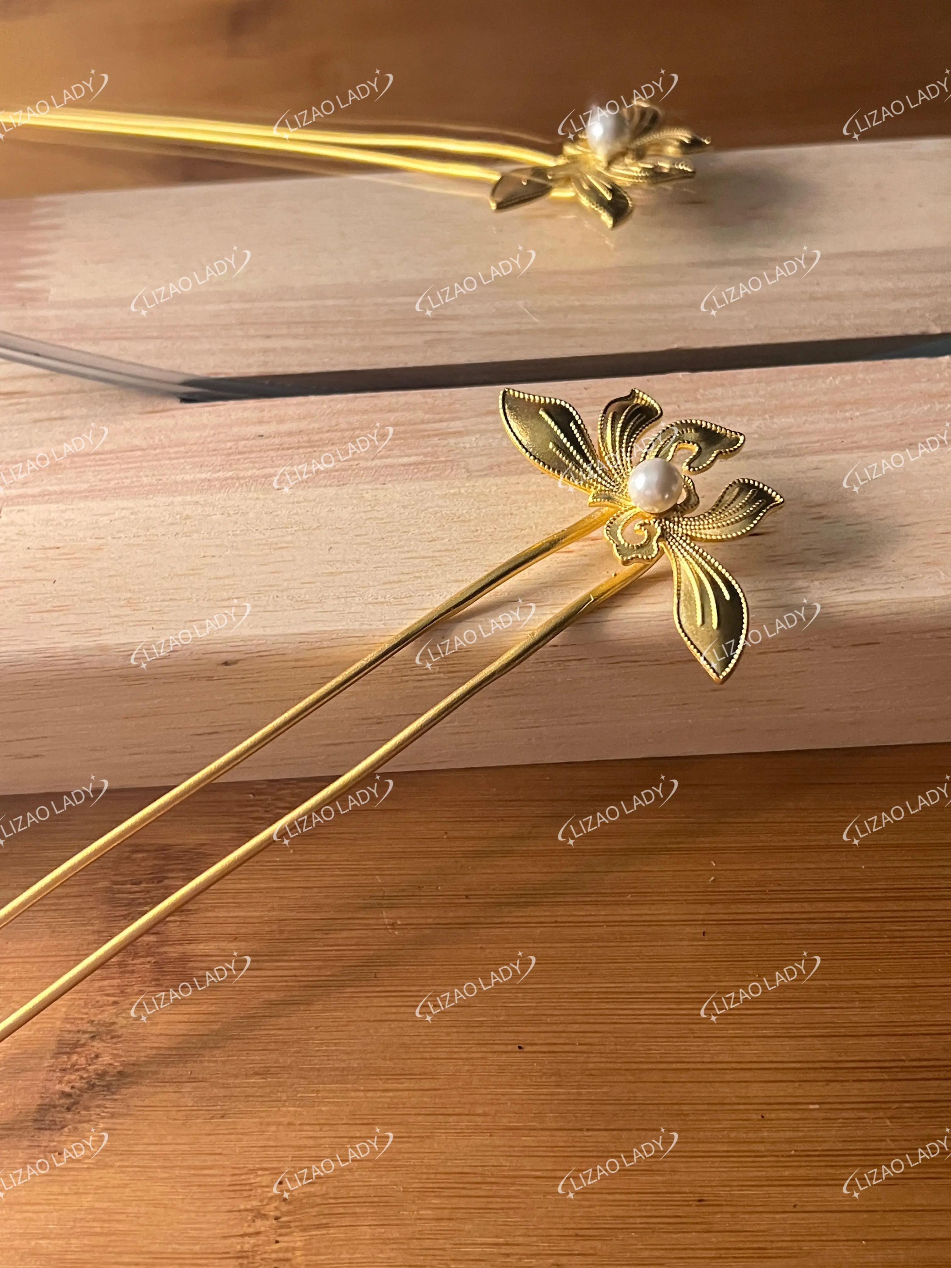（2025.March.25th)LIZAOLADY, Chinese aesthetics, Chinese traditional accessories，Sterling Silver Orchid Classic Hairpin(sliver)