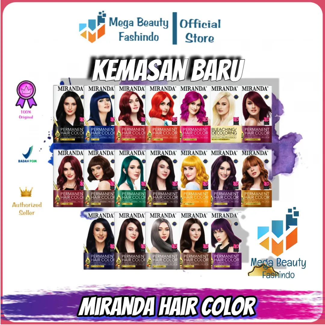 Miranda Hair Color (Cat Rambut Permanen) Series 30ml | Pastel Color Series | Smokey Ash | Milk Tea