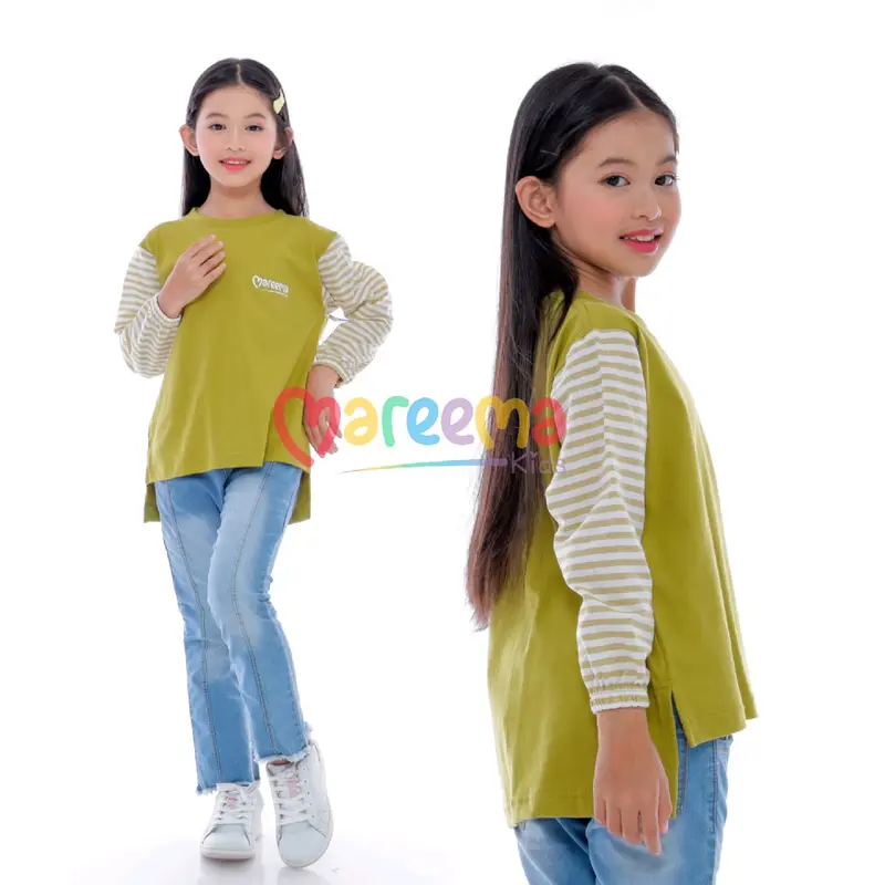 Atasan Baju Kaos Anak Perempuan Lengan Panjang Kekinian Terbaru Usia 5 Sampai 14 Tahun Fashion 2