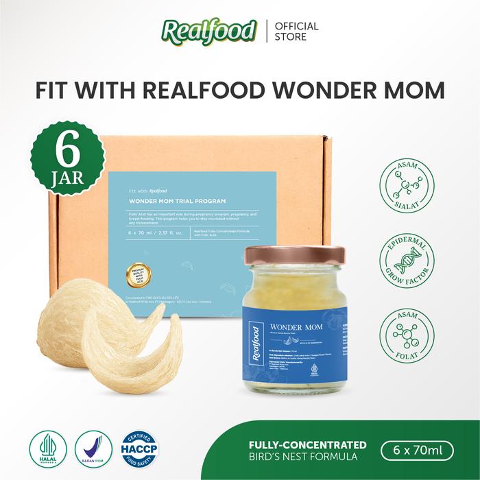 Gambar Realfood Trial Wonder Mom Minuman Sarang Burung Walet dengan Premiks Vitamin (Asam Folat) - RF WONDER MOM TRIAL PROGRAM dari Realfood Store Kota Administrasi Jakarta Barat Tokopedia