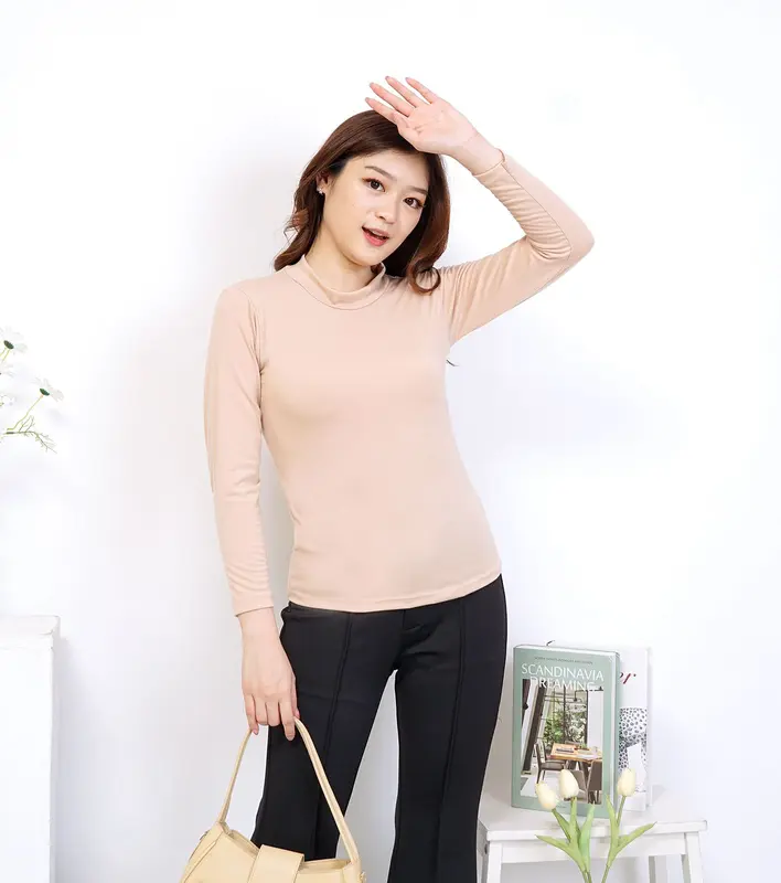 Promo!!! Paket 2 Pcs Manset Atasan Wanita Lengan Panjang Premium Basic Turtle/Manset Kaos Adem Panjang Nyaman Muslim Baju Rayon Dalaman 5