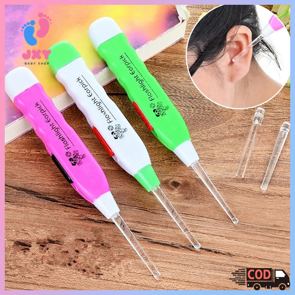 Sendok telinga/Pembersih telinga/Dengan lampu LED/Ear pick Lampu LED Flash Light  L13