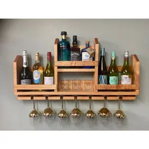 RAK WINE KAYU JATI BELANDA RAK BOTOL MINUMAN RAK DINDING RAK GANTUNGAN PROMO