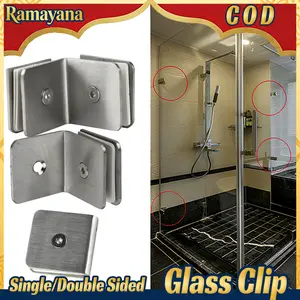 Klip Kaca Dinding Penjepit Kaca Stainless Bracket Kaca Kamar Mandi Glass Clip Kaca Shower Intensitas Tinggi 45x45mm 90 Derajat Bahan Stainless Steel Kokoh Tahan Lama Untuk Pemasangan Kaca Tempered Ke Tembok Tanpa Mudah Lepas