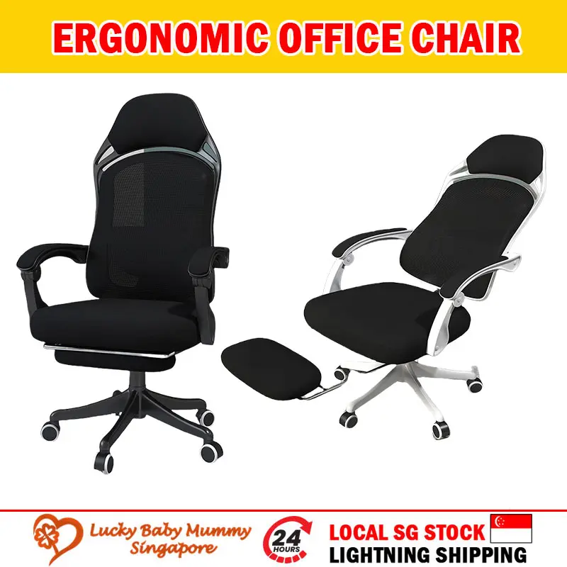 【Type C Ergonomics Office Chair】Prime Quality Office Chair / COMPUTER STUDY CHAIR With Legrest