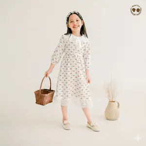 Marves Ariella Dress Baju Anak Perempuan Korean Style Bahan Crinkle Usia 1 hingga 14 Tahun