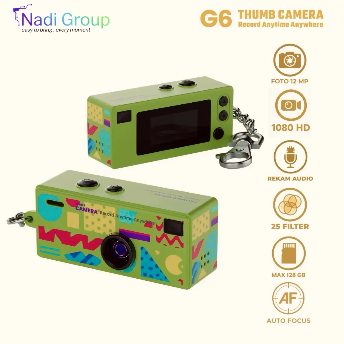 G6 Lime Green Thumb Camera