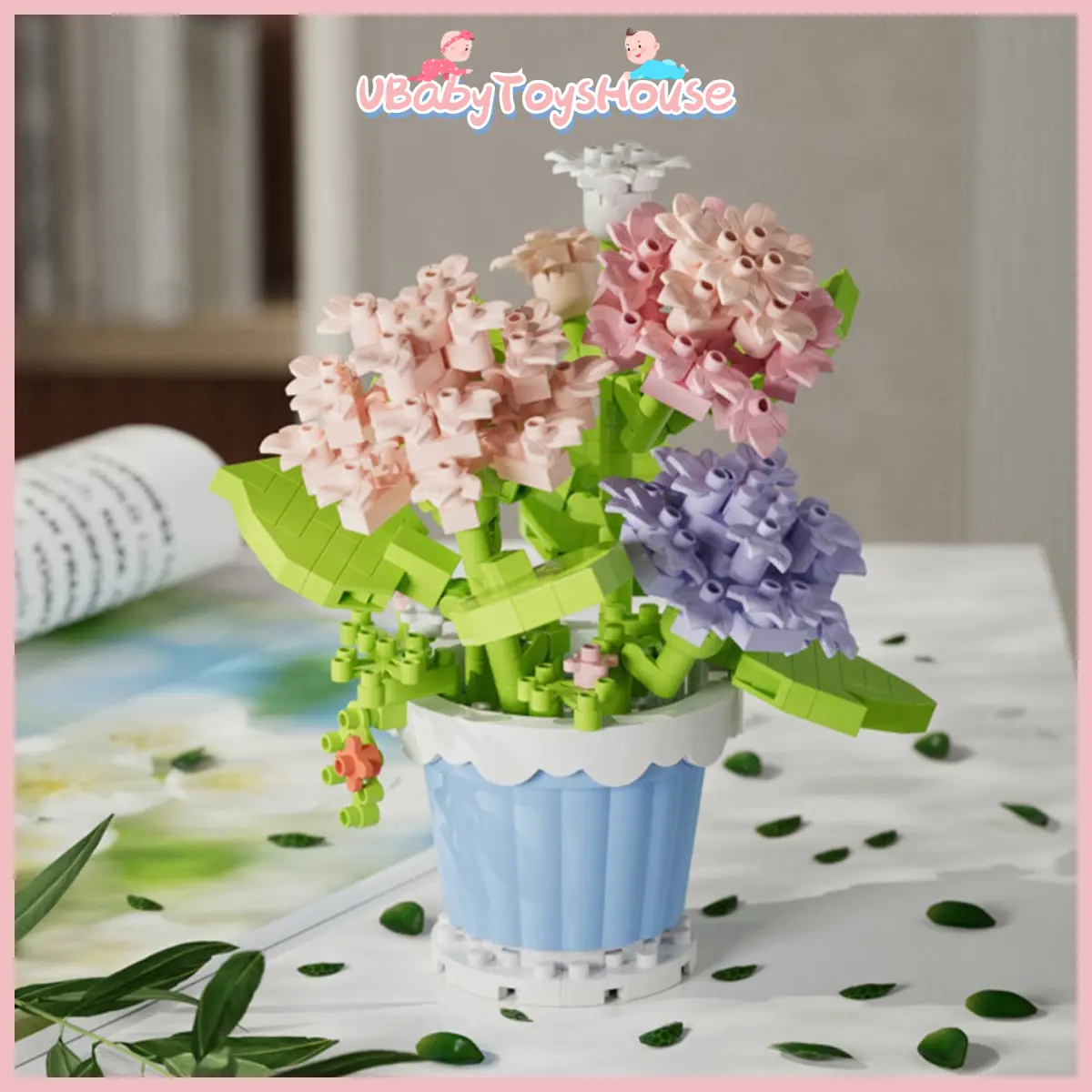 【UBaby】Blok Nano Bata Bangunan Rakitan Blok Bunga Pot Buku DIY Mainan Bunga Blok Toys