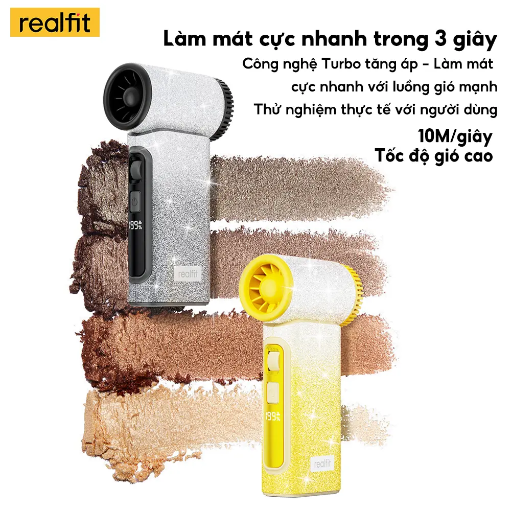 【Qùa tặng】Realfit T1Ultra Quạt Cầm Tay Tốc Độ Cao,Có Thể Điều Chỉnh 199 Tốc Độ, Màn Hình LED,Type-C Có Thể Sạc Lại, Có Dây Đeo Buộc, Thích Hợp Sử Dụng Ngoài Trời, Đi Kèm Với Dây Đeo Đá Miễn Phí | BigBuy360 - bigbuy360.vn