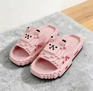 Sandal Anak Motif Minecraft Lucu Empuk Super Anti Slip Unisex Nyaman Ringan untuk Anak Main Sekolah Fashion