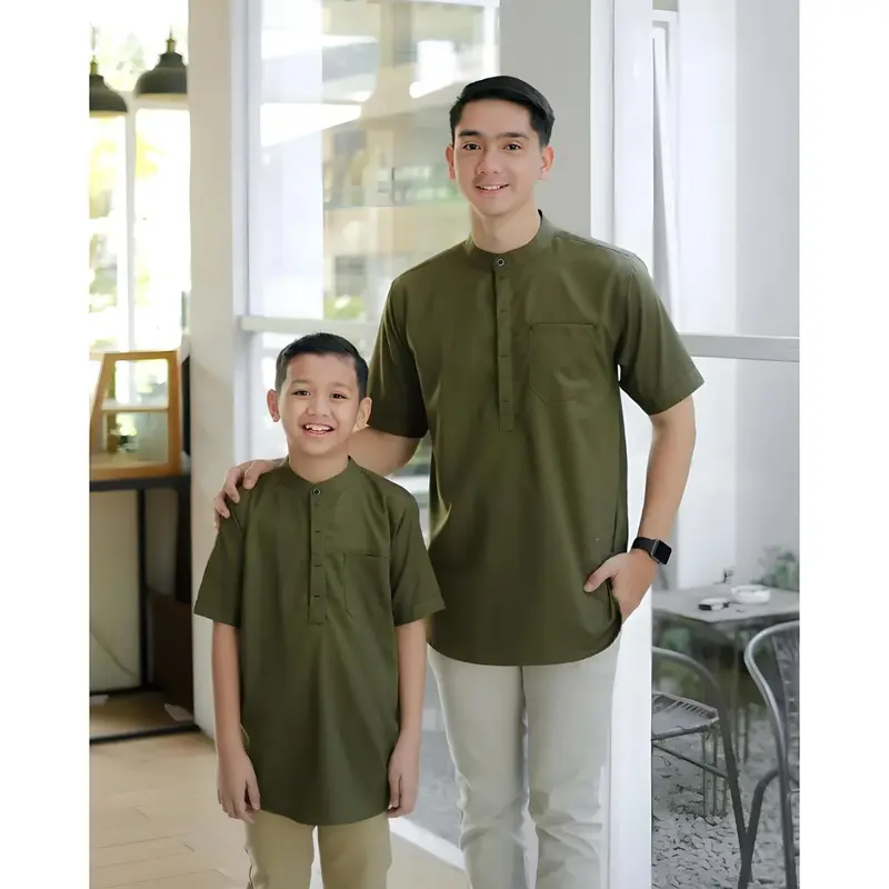BAJU KOKO COUPLE AYAH DAN ANAK BAJU MUSLIM KOKO POLOS MASA KINI 4