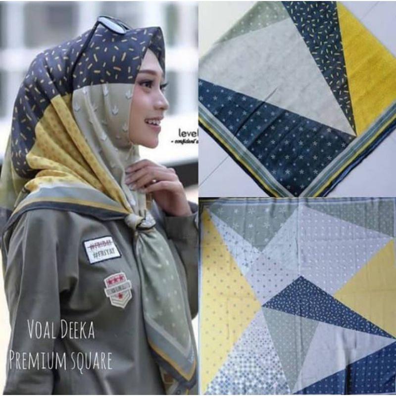 PROMO HIJAB/JILBAB VOAL MOTIF PRINTING LASER CUT SEGI EMPAT 3