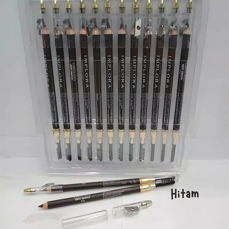 pensil alis implora IMPLORA eyebrow pencil 2 in 1 | pensil alis murah Waterproof 4