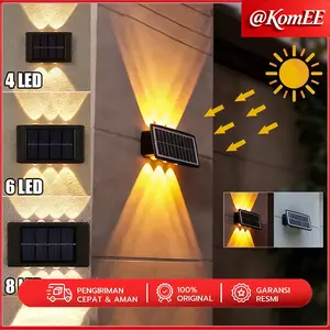 [Garansi 10 tahun] Lampu Taman Tenaga Surya LED Wall Lamp IP67 Tahan Air Minimalis untuk Taman Outdoor Efektif dan Tahan Lama
