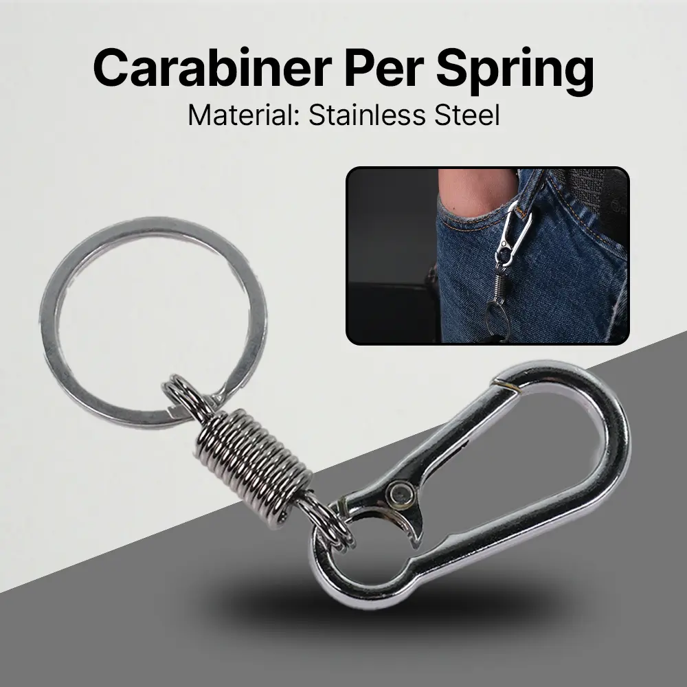 Karabiner Per Gantungan Kunci MultiFungsi Stainless Steel Carabiner Chains Key Keychain Pengait