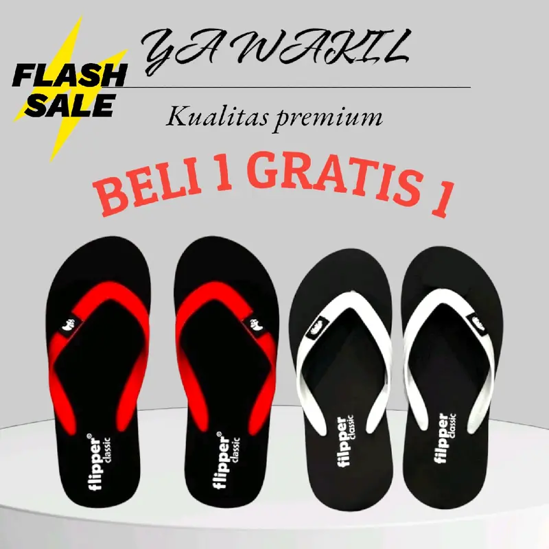 (09)Sandal Jepit Pria DISTRO TERBARU TERMURAH KEREN SIMPEL - Beli 1 Gratis 1 Sendal 2