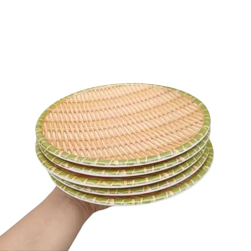 Combo 5 Chiếc Dĩa Nhựa Mây size 20cm Dùng Đựng Hoa Quả ,bún ,nộm ,mẹt bún đậu Hàng dày dặn Bền đẹp
