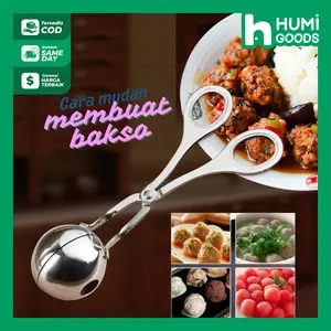 Alat Cetakan Bakso Stainless Anti Lengket Multifungsi/ Meatball Maker Scissors Spoon Scoop