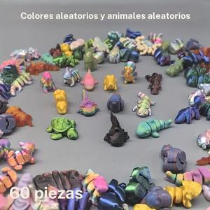 Set de 60 Piezas de Modelos Impresos en 3D del Reino Animal, Decoraciones Únicas de Animales, Decoración para Habitaciones, Adornos para Jardín, Accesorios para Acuarios, Opción Ideal para Escenarios Festivos