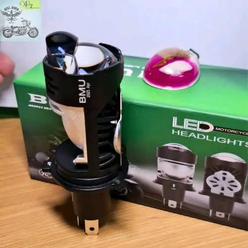 Đèn Pha led V50 PRO bi cầu mini công suất 50W - Kính tím, nhiệt màu 5200k, đường cắt COS thẳng, có trợ pha mắt ếch mạnh. 3