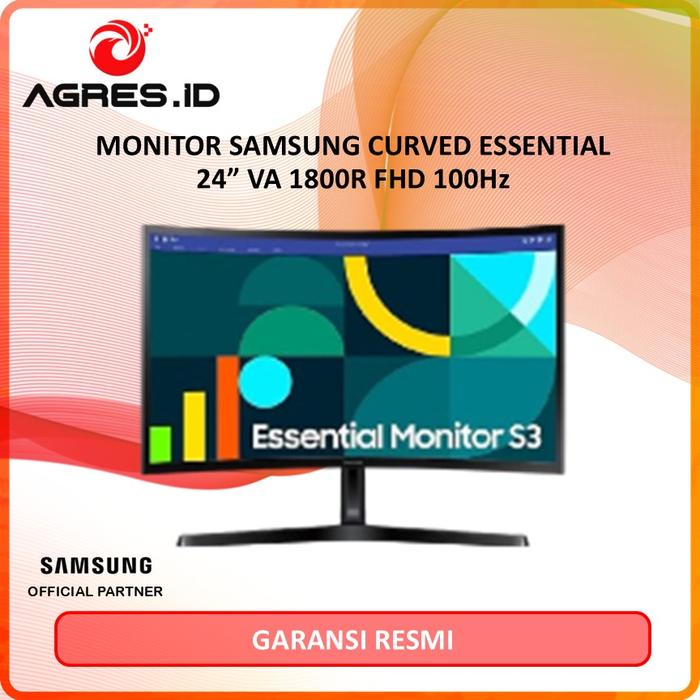 Promo SAMSUNG MONITOR 24 INCH CURVED ESSENTIAL S3 S36GD VA 1800R FHD ...