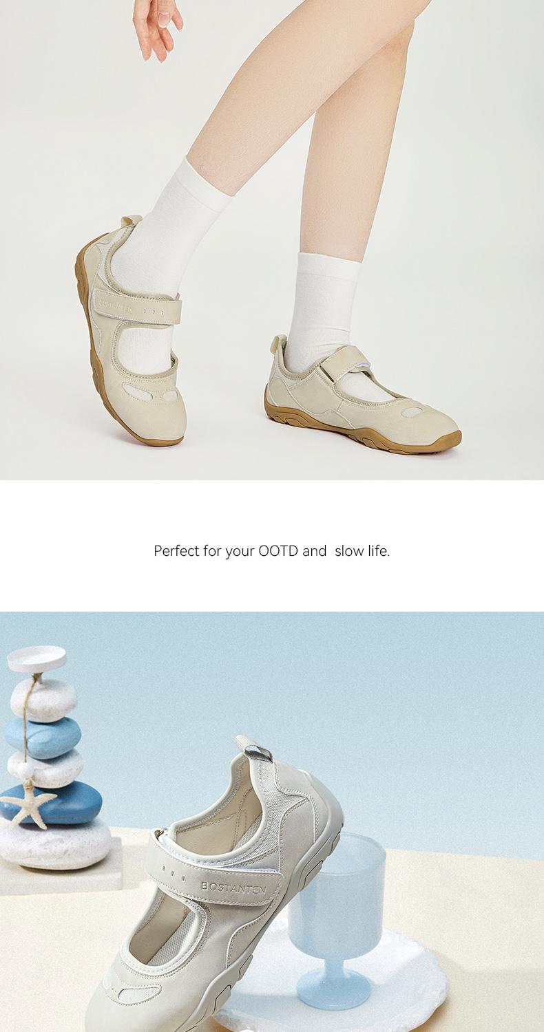 [Maggy Shoes] BOSTANTEN Sneakers Wanita ‌Sepatu Mary Jane Tertutup Kasual Ringan Serbaguna Nyaman Bersol Lembut Bernapas