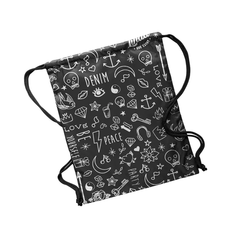 Tas Serut Drawsting Bag Olahraga Sekolah Multifungsi 6