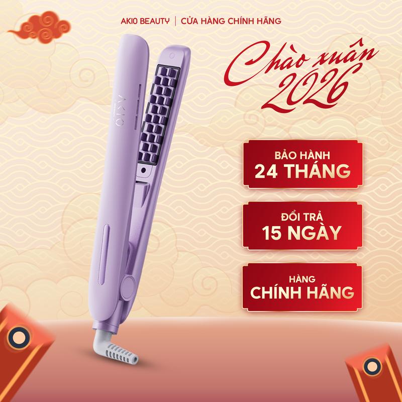  Máy uốn tóc dập xù AKIO bấm phồng chân tóc với 4 mức nhiệt lớp phủ X2 ceramic không gây hư tổn tóc 