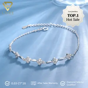 Lore Jewellery - Gelang Moissanite Lapis Emas Putih 18K - Aiyana Silver Moissanite Bracelet 0.6 CT