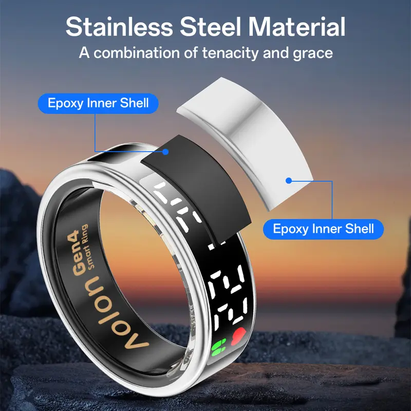 Aolon Ring Gen4 Smart ring Heart Rate & Blood Oxygen Monitoring IP68 Waterproof Swimming Diving Sports & Health Records Diving Sports & Health 2
