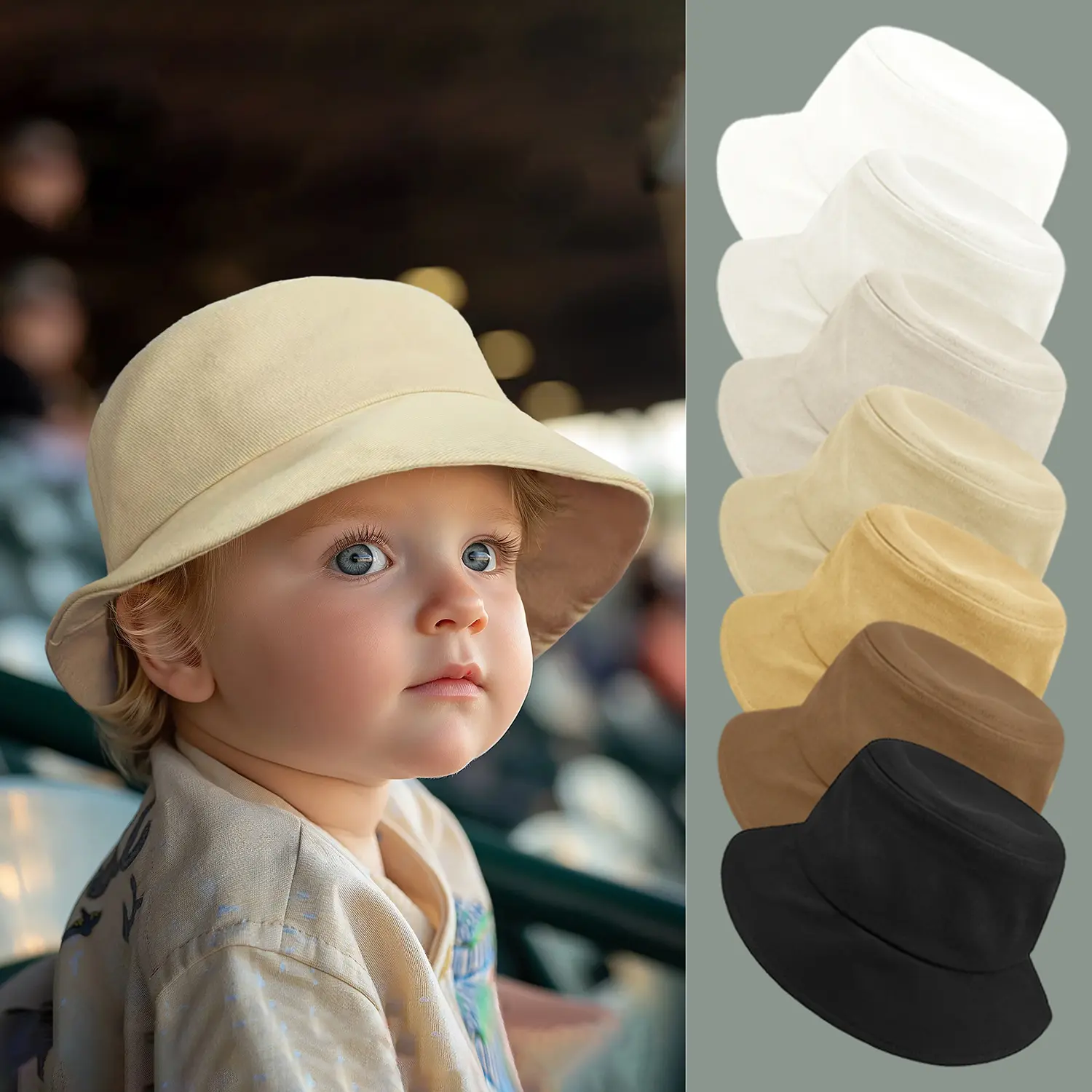 Summer children's sun protection hat light plate pure cotton parent-child fisherman hat adjustable UV proof baby pot hat for men and women