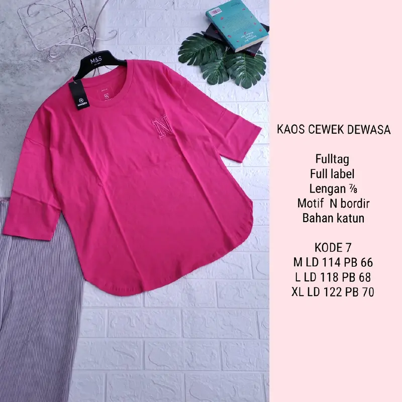 KAOS CEWEK DEWASA LENGAN ⅞ |WAJIB TANYA STOK (BISA COD) 7