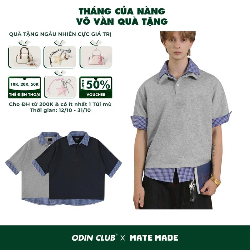 Áo polo phối Light ODIN CLUB, Áo polo nam nữ phối layer sơ mi thời trang
