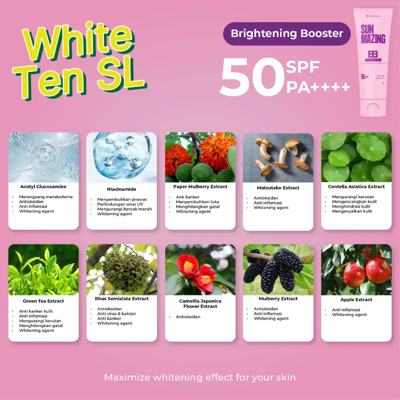 GLAMAZING Sunscreen SPF 50 - Sunmazing Brightening Booster 50g Normal Oily Dry skin 3