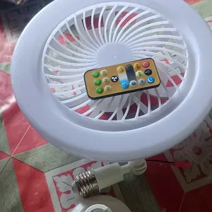 Supreme Pro Shop Lampu Kipas Angin E27 50W Lampu Plafon Remote Control LED Lampu Studio Video/Live Konten