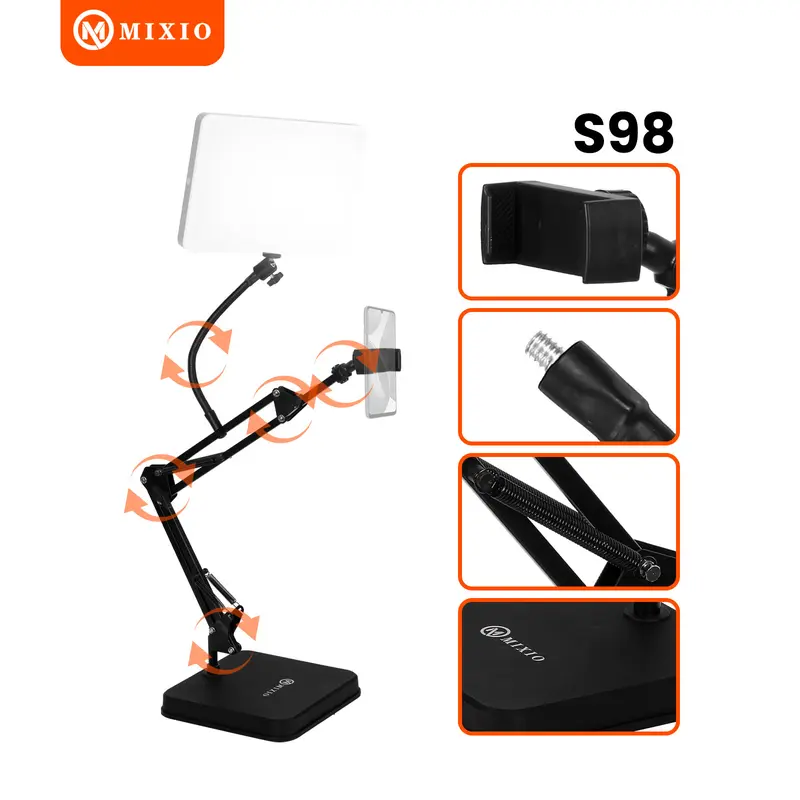 MIXIO S98 2 in 1 Lazypod Stand Holder Hp Arm Stand 0