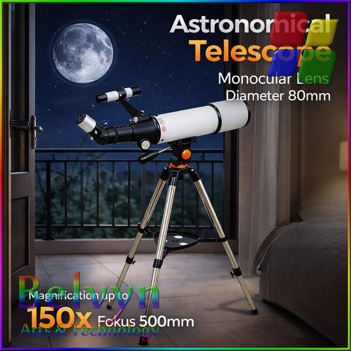 Gambar LUXUN Teropong Bintang Astronomi Barlow Lens Telescope 80mm 500mm - 70500AZT-A dari Belvyn Arts & Technology Kota Administrasi Jakarta Barat Tokopedia