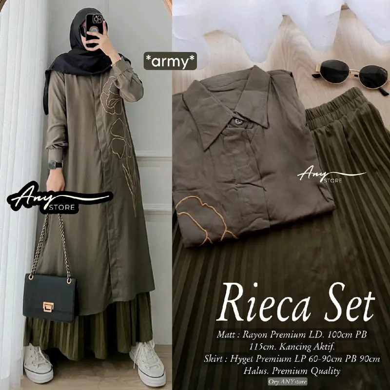 SETELAN TUNIK SET ROK RIECA PREMIUM QUALITY ORI ANYstore 4